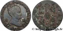 ESPAGNE 8 Maravedis Isabelle II 1850 Jubia
