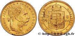 INVESTMENT GOLD 20 Francs or ou 8 Forint, 2e type François-Joseph Ier 1882 Kremnitz