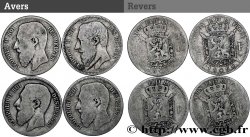 BELGIQUE Lot 4 x 2 Francs Léopold II  1866-1867 