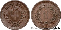 SCHWEIZ 1 Centime (Rappen) Croix Suisse 1908 Berne - B