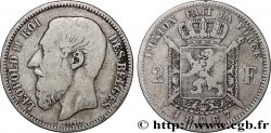 BELGIQUE 2 Francs Léopold II légende française 1867 