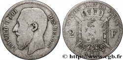 BELGIQUE 2 Francs Léopold II légende française 1867 