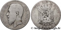 BELGIQUE 2 Francs Léopold II légende française 1867 