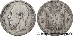 BELGIQUE 2 Francs Léopold II légende française 1867 
