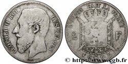 BELGIQUE 2 Francs Léopold II légende française 1867 