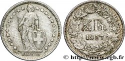 SUISSE 1/2 Franc Helvetia 1957 Berne - B