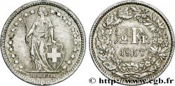 SUISSE 1/2 Franc Helvetia 1957 Berne - B