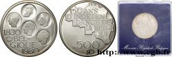 BELGIQUE 500 Francs Proof légende française 150e anniversaire de l’indépendance, portrait des 5 rois / carte de Belgique 1980 Bruxelles
