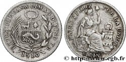 PERú 1/2 Dinero “Liberté” 1910 Lima MBC 
