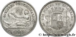 SPAGNA 1 Peseta monnayage provisoire avec mention “Gobierno Provisional” 1869 Madrid