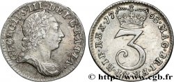 GRANDE-BRETAGNE - GEORGES III 3 Pence tête laurée 1763 