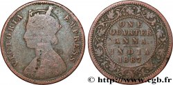 INDES BRITANNIQUES 1/4 Anna Victoria 1887 Bombay B 