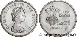 TUVALU 5 Dollars Proof Mariage du Prince Charles et de Lady Diana 1981 