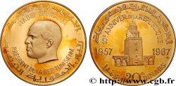 TUNISIE 20 Dinars Proof Habib Bourguiba, 10e anniversaire de la République 1967 Paris