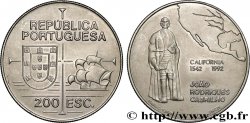 PORTOGALLO 200 Escudos João Rodrigues Cabrilho, carte de l’Amérique du Nord 1992 Lisbonne