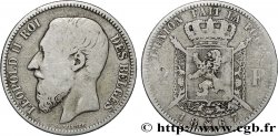 BELGIQUE 2 Francs Léopold II légende française 1867 