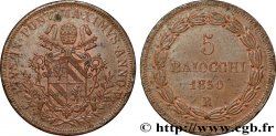 ITALIE - ÉTATS DU PAPE - PIE IX (Jean-Marie Mastai Ferretti) 5 Baiocchi an V 1850 Rome