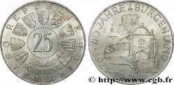 AUSTRIA 25 Schilling 40e anniversaire du rattachement du Burgenland 1961 