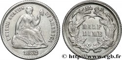 ÉTATS-UNIS D AMÉRIQUE 1/2 Dime Liberté assise 1872 Philadelphie TTB+ 