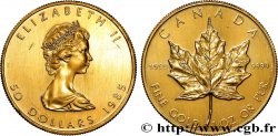 INVESTMENT GOLD 1 Oz - 50 Dollars  Maple Leaf  Elisabeth II 1985 