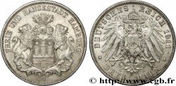 ALEMANIA - CIUDAD LIBRE DE HAMBURGO 3 Mark blason de Hambourg 1911 Hambourg