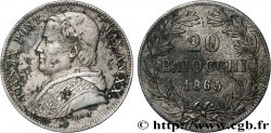 VATICAN ET ÉTATS PONTIFICAUX 20 Baiocchi Pie IX an XX 1865 Rome