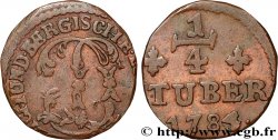 GERMANY - JÜLICH-BERG 1/4 Stuber Duché de Jülich-Berg monogramme de Carl Théodore de Bavière 1784 Düsseldorf VF 
