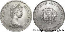 ROYAUME-UNI 25 New Pence (1 Crown) 25e anniversaire de mariage d’Elisabeth II 1972 