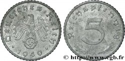 ALLEMAGNE 5 Reichspfennig aigle surmontant une swastika 1940 Berlin TTB+ 
