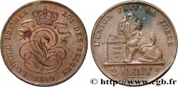 BELGIQUE 2 Centimes lion monogramme de Léopold Ier 1849  TTB 