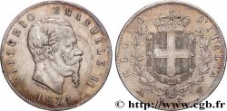 ITALIE 5 Lire Victor Emmanuel II 1874 Milan