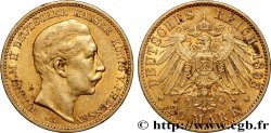 ALLEMAGNE - ROYAUME DE PRUSSE - GUILLAUME II 20 Mark Royaume de Prusse Guillaume II / aigle héraldique 1893 Berlin TTB 