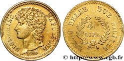 ITALIE - ROYAUME DE NAPLES - JOACHIM MURAT 40 Lire or, rameaux longs 1813 Naples TTB 