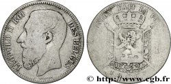 BELGIQUE 2 Francs Léopold II légende française 1867 