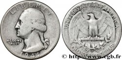ÉTATS-UNIS D AMÉRIQUE 1/4 Dollar Georges Washington 1941 Denver - D TB 