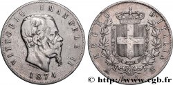 ITALIE 5 Lire Victor Emmanuel II 1874 Milan