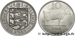GUERNSEY 10 New Pence emblème du bailliage / vache 1968 