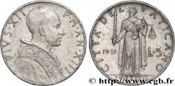 VATICANO Y ESTADOS PONTIFICIOS 5 Lire Pie XII an XIII 1951 Rome - R