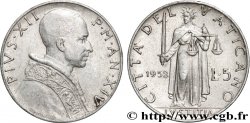 VATICAN ET ÉTATS PONTIFICAUX 5 Lire Pie XII an XIV 1952 Rome - R