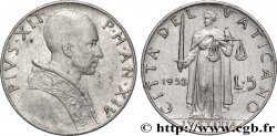 VATICANO E STATO PONTIFICIO 5 Lire Pie XII an XIV 1952 Rome - R