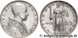 VATICAN AND PAPAL STATES 5 Lire Pie XII an XIV 1952 Rome - R