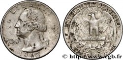 ÉTATS-UNIS D&nbsp;AMÉRIQUE 1/4 Dollar Georges Washington 1940 Philadelphie