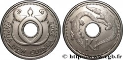 PAPOUASIE NOUVELLE GUINÉE 1 Kina deux crocodiles de mer 2005 