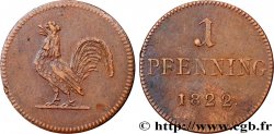 DEUTSCHLAND - FRANKFURT FREIE STADT 1 Pfenning (Judenpfennig) 1822  SS 
