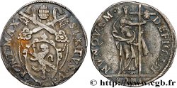 ITALY - PAPAL STATES - SIXTUS V (Felice Peretti di Grottammare) Teston an I n.d. Rome VF 