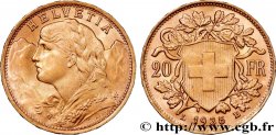 GOLD, PALLADIUM & PLATINUM INVESTMENT 20 Francs &nbsp;Vreneli&nbsp; 1935 Berne