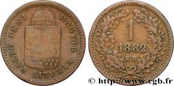 HUNGARY 1 Krajczar emblème couronné 1882 Kremnitz