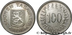 FINLANDE 100 Markkaa entourée de sapins 1957 Helsinki