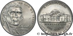 ÉTATS-UNIS D&nbsp;AMÉRIQUE 5 Cents président Thomas Jefferson d’après Rembrandt Peale / Monticello 2006 Denver SPL 