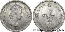HONG KONG 1 Dollar Elisabeth II couronnée 1973  AU 